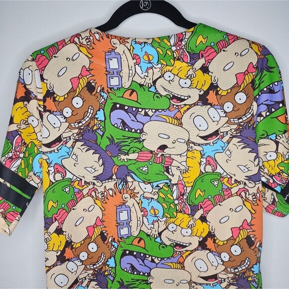 Nickelodeon Retro Rugrats Baseball Jersey 90s Inspired Novelty Print Tee Size L - Picture 6 of 7